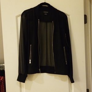 Sheer bomber jacket